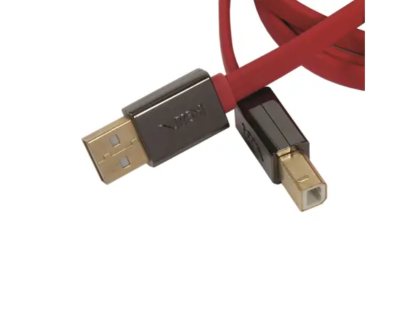 VdH USB Ultimate, USB-kabel, 1.0 m Forgylte kontakter, forsølvet OFC 